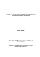 Awesome Us: the Individual, Group and Contextual Effects of a Strengths Intervention in the Classroom