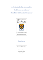 A synthetic lethal approach to the chemoprevention of hereditary diffuse gastric cancer