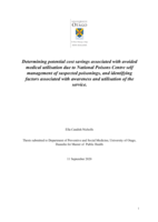 Determining potential cost savings associated with avoided medical utilisation due to National Poisons Centre self management of suspected poisonings, and identifying factors associated with awareness and utilisation of the service
