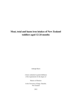 Meat, total and haem iron intakes of New Zealand toddlers aged 12-24 months