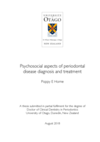 Psychosocial aspects of periodontal disease diagnosis and treatment