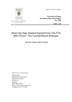 What Has New Zealand Gained From The FTA With China?: Two Counterfactual Analyses