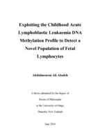 Exploiting the Childhood Acute Lymphoblastic Leukaemia DNA Methylation Profile to Detect a Novel Population of Fetal Lymphocytes