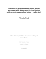 Feasibility of using technology-based dietary assessment with photography in New Zealand adolescents to measure food intake - a pilot study