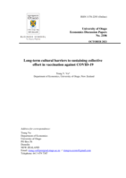 Long-term cultural barriers to sustaining collective effort in vaccination against COVID-19