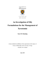 An Investigation of Oily Formulations for the Management of Xerostomia