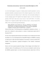 'Declarations of Inconsistency' Under the New Zealand Bill of Rights Act 1990