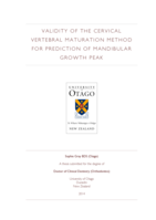 Validity of the Cervical Vertebral Maturation Method for Prediction of Mandibular Growth Peak