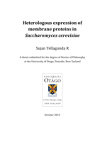 Heterologous expression of membrane proteins in Saccharomyces cerevisiae