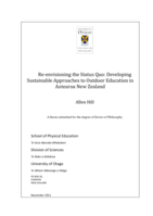 Re-envisioning the status quo: Developing sustainable approaches to outdoor education in Aotearoa New Zealand