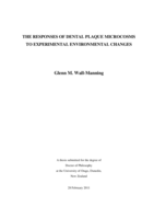 The Responses of Dental Plaque Microcosms to Experimental Environmental Changes