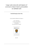 Large-scale removals and impacts of  an invasive kelp (Undaria pinnatifida)  on subtidal reefs