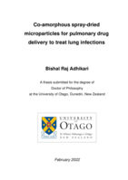 Co-amorphous spray-dried microparticles for pulmonary drug delivery to treat lung infections