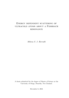 Energy dependent scattering of ultracold atoms about a Feshbach resonance