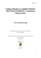 Collagen-bioglass-lyophilised platelet rich-fibrin scaffold for craniofacial regeneration