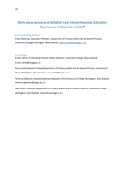 Work-place cancer and palliative care interprofessional education: experiences of students and staff