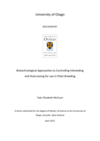 Biotechnological Approaches to Controlling Inbreeding and Outcrossing for use in Plant Breeding