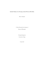 God the Trinity in the theology of John Webster (1955-2016)