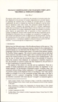 No-Fault Compensation and Unlocking Tort Law’s: ‘Reciprocal Normative Embrace’