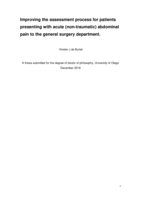 Improving the assessment process for patients presenting with acute (non-traumatic) abdominal pain to the general surgery department.