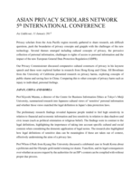 Asian Privacy Scholars Network 5th International Conference