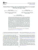 Intimate partner violence and lower relationship quality are associated with faster biological aging