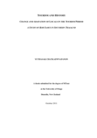 Tourism and History: Change and Adaptation of Locals in the Tourism Period, A Study of Koh Samui in Southern Thailand