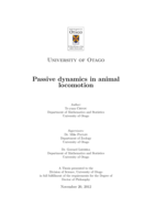 Passive dynamics in animal locomotion