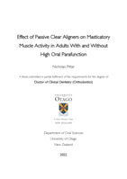 Effect of passive clear aligners on masticatory muscle activity in adults with and without high oral parafunction