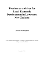 Tourism as a driver for Local Economic Development in Lawrence, New Zealand