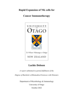 Rapid Expansion of NK cells for Cancer Immunotherapy