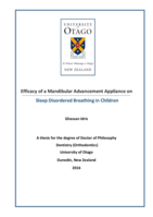 Efficacy of a Mandibular Advancement Appliance on Sleep Disordered Breathing in Children