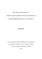 The response and recovery of benthic macroinvertebrates from water abstractions along the Manuherikia River, New Zealand