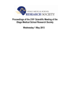 Proceedings of the 216th Otago Medical School Research Society Meeting -  Summer Student Speaker Awards; 1 May 2013