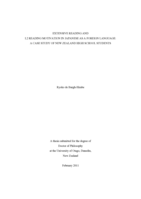 Extensive reading and L2 reading motivation in Japanese as a foreign language: A case study of New Zealand high school students