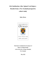 Life Satisfaction After Spinal Cord Injury: Results from a New Zealand prospective cohort study