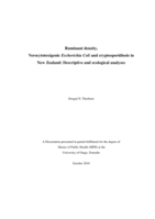 Ruminant density, Verocytotoxigenic Escherichia Coli and cryptosporidiosis in  New Zealand: Descriptive and ecological analyses