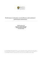 Performance evaluation, social influence and academics’ performance behaviours