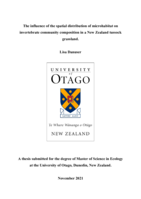The influence of the spatial distribution of microhabitat on invertebrate community composition in a New Zealand tussock grassland.