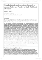 Using Insights from Interactions Research to Improve Policy and Practice in Early Childhood Education