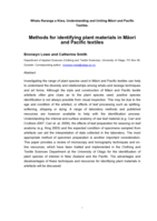 Methods for identifying plant materials in Māori and Pacific textiles