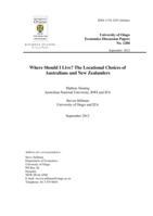 Where Should I Live? The Locational Choices of Australians and New Zealanders
