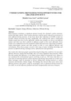 Understanding driver behaviour: opportunities for greater efficiency