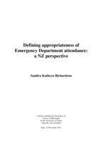 Defining appropriateness of emergency department attendance: a New Zealand perspective