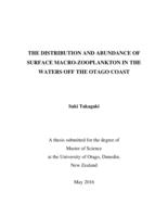 The Distribution and Abundance of Surface Macro-Zooplankton in the Waters off the Otago Coast