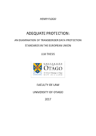 Adequate protection: an examination of transborder data protection standards in the European Union