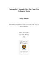 Planning for a Biophilic City: The Case of the Wellington Region