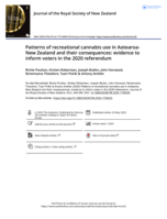 Patterns of recreational cannabis use in Aotearoa-New Zealand and their consequences: evidence to inform voters in the 2020 referendum