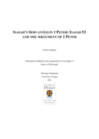 Isaiah's servant(s) in 1 Peter: Isaiah 53 and the argument of 1 Peter