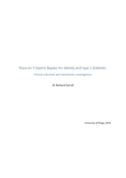 Roux-en-Y Gastric Bypass for obesity and type 2 diabetes: Clinical outcomes and mechanistic investigations
